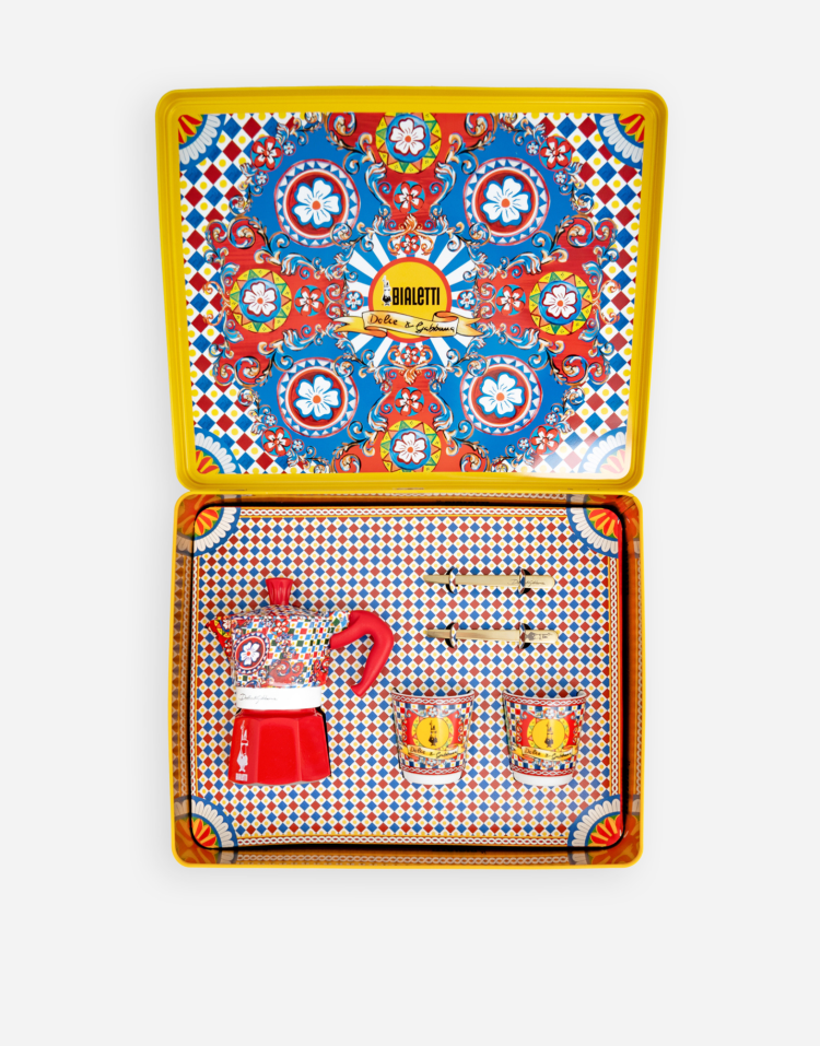 DOLCE&GABBANA BIALETTI 小号摩卡壶、2个陶瓷咖啡杯、2个搅拌棒礼盒