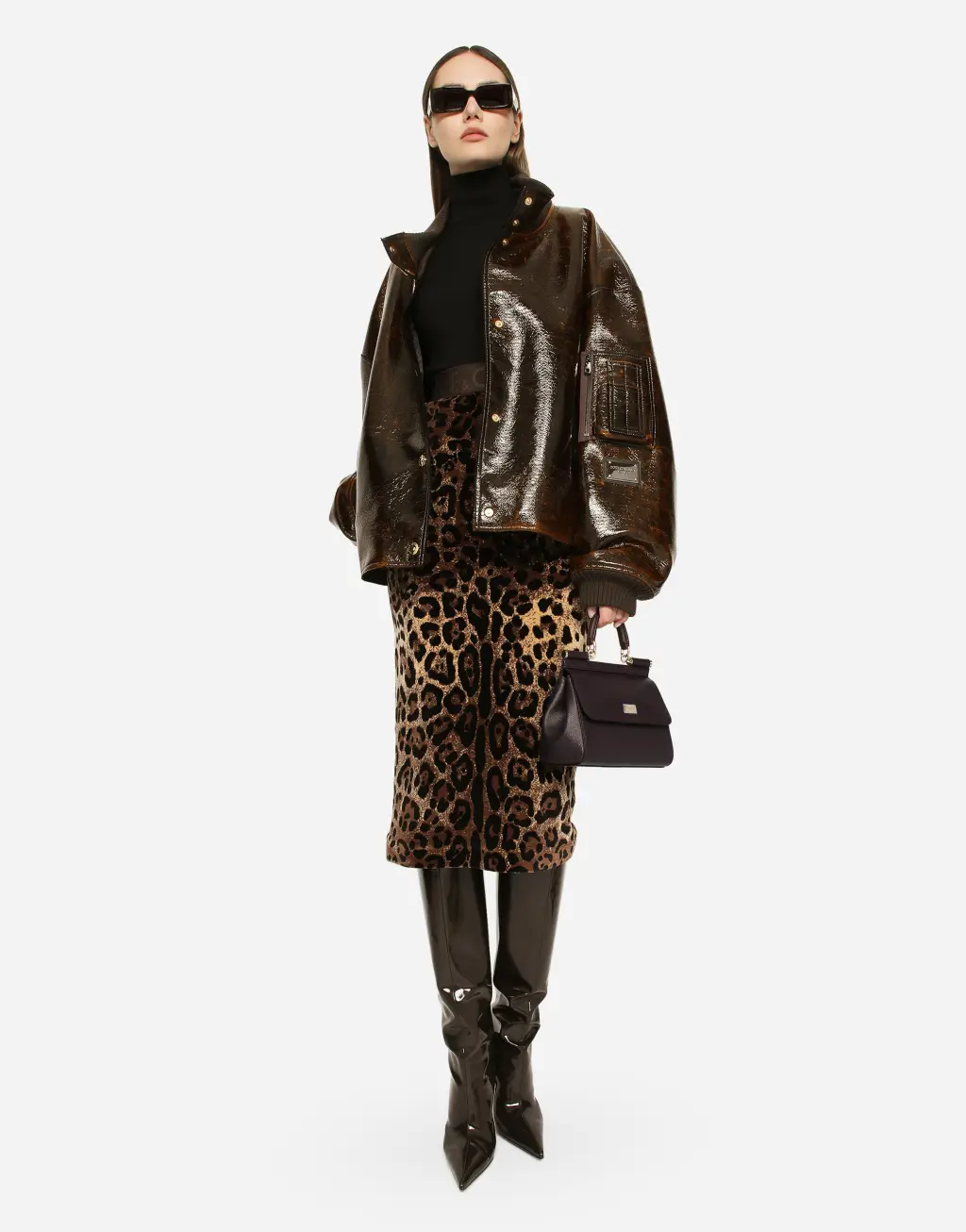 SICILY 中号 DAUPHINE 皮革手袋