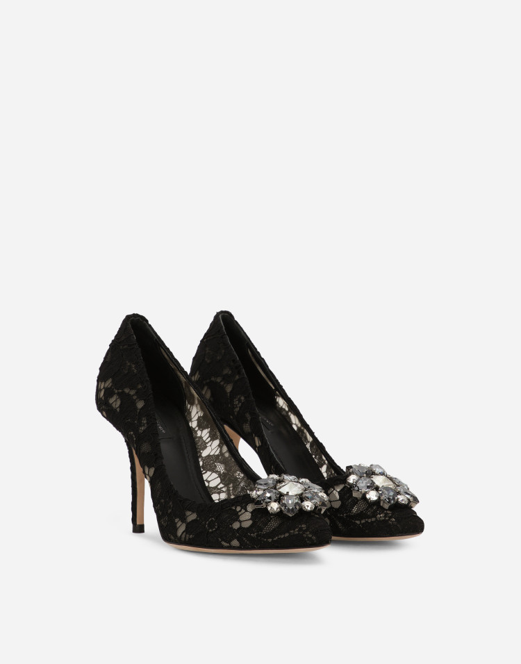 陶尔米纳蕾丝高跟鞋配以水晶