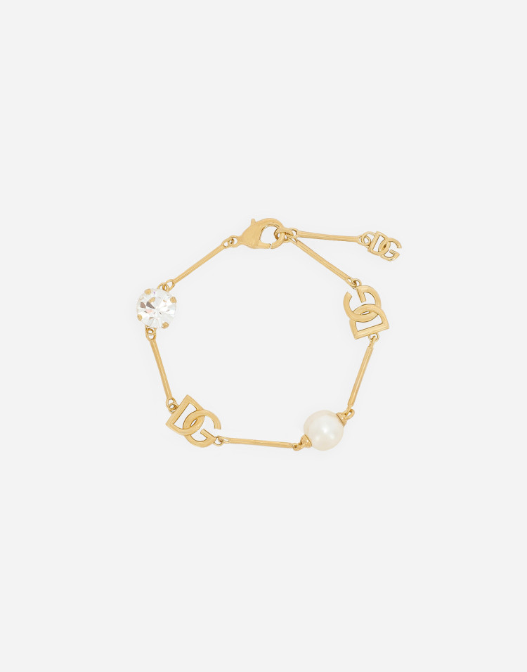 珍珠、水钻与 DG 徽标手链