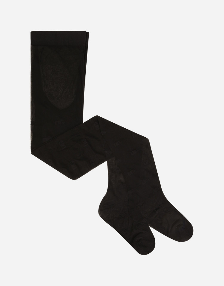 DG 徽标提花薄纱连裤袜