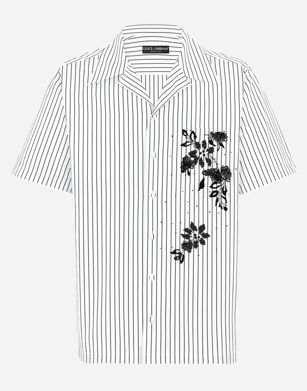 刺绣条纹府绸 Hawaii 衬衫