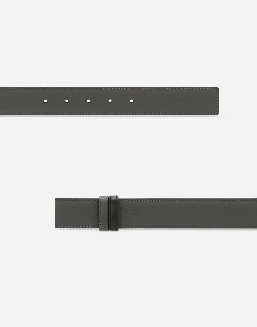 鹿皮纹印花牛皮革双面腰带