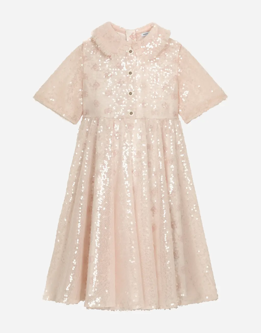 徽标纽扣亮片连衣裙