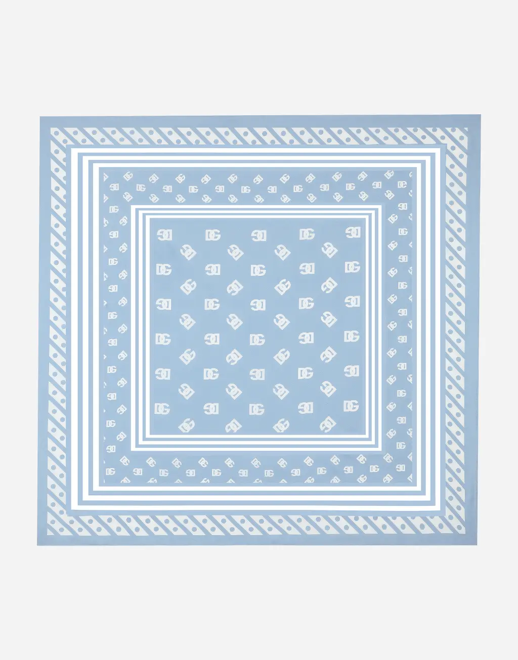 70x70 整体 DG 徽标印花斜纹方巾
