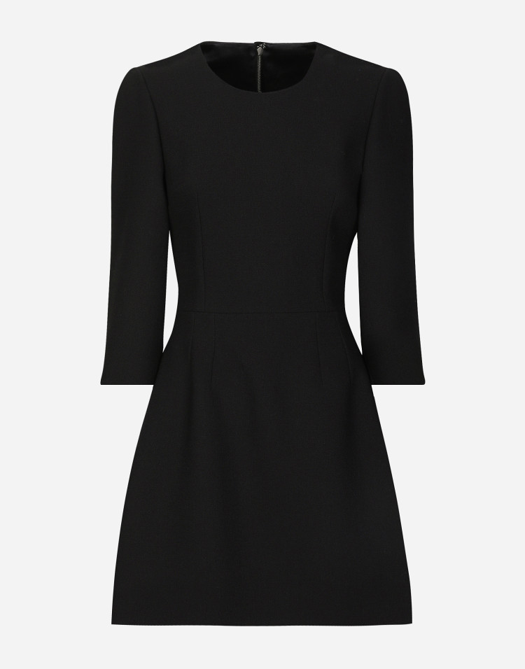 羊毛绉绸短款连衣裙