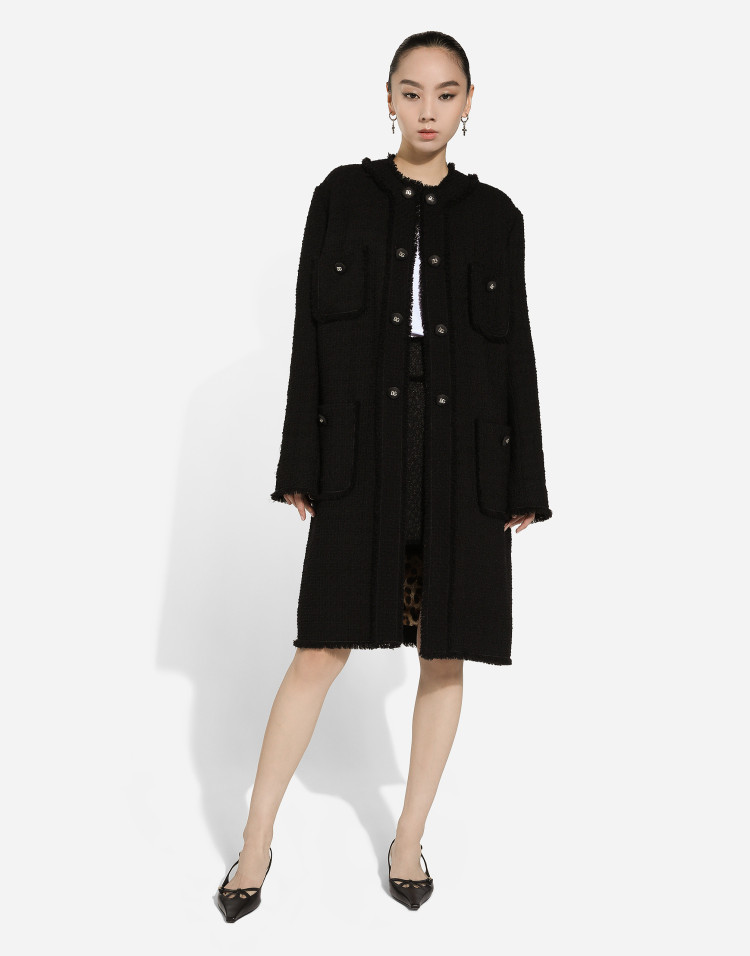 Rachel 粗花呢单排扣大衣