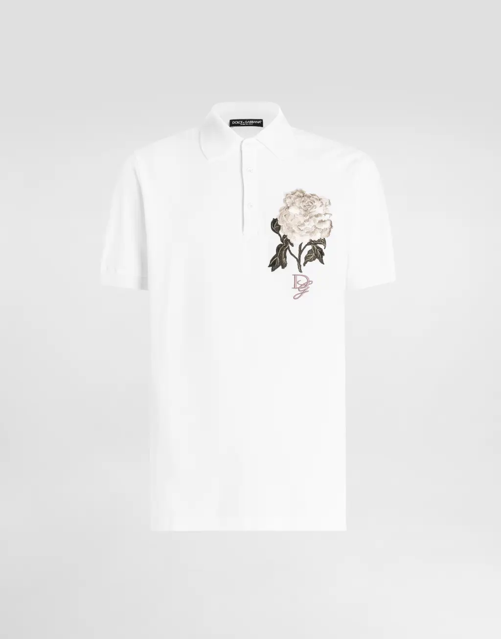 花卉拼饰棉质 Polo 衫
