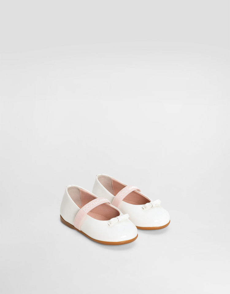 蝴蝶结漆皮芭蕾平底鞋