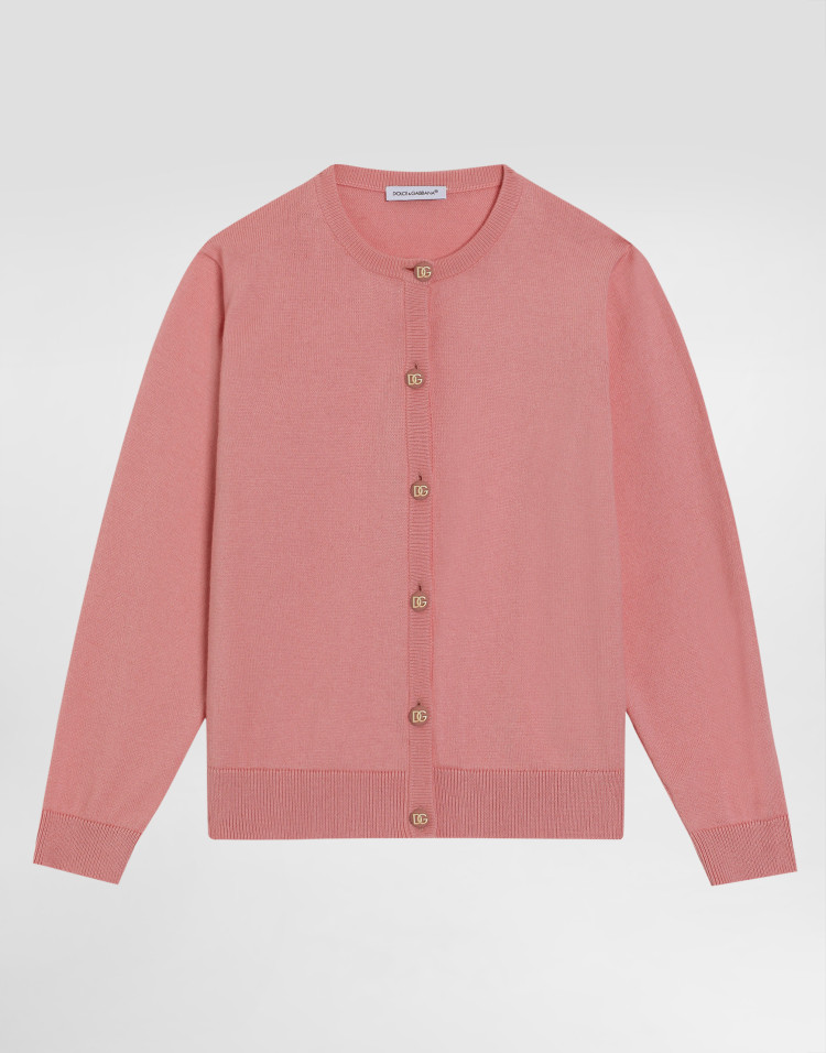 徽标纽扣针织开衫