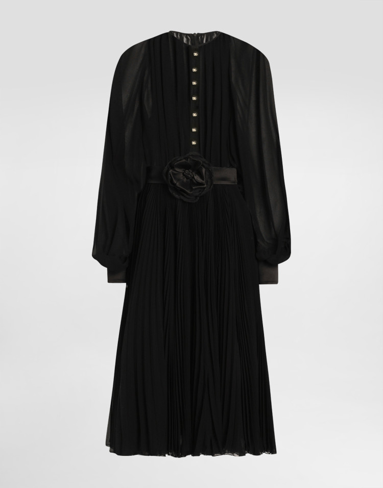 百褶裙身中长娃娃裙