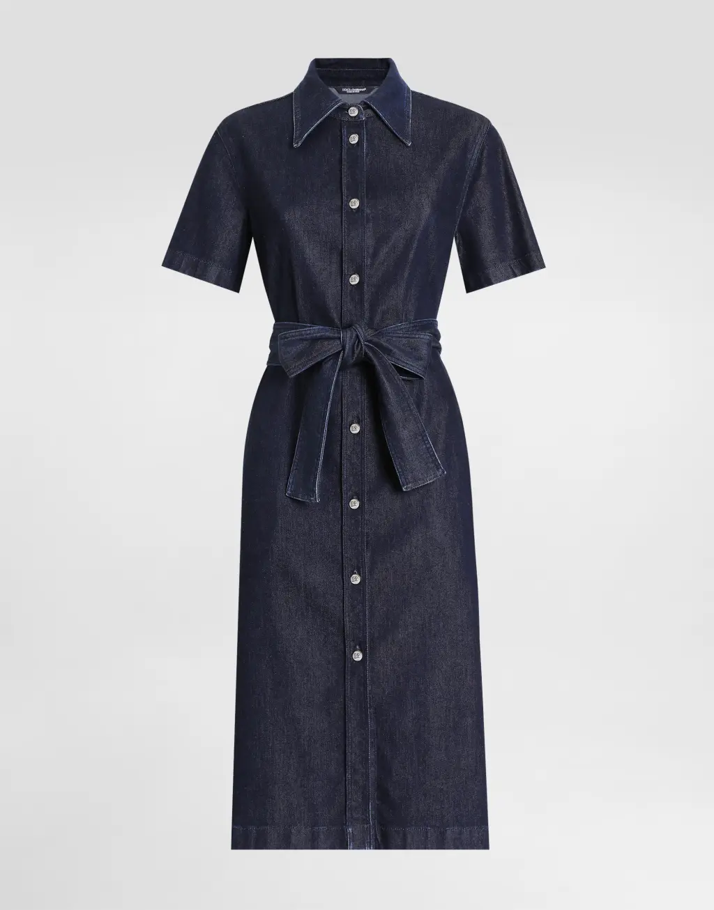 真丝丹宁衬衫裙