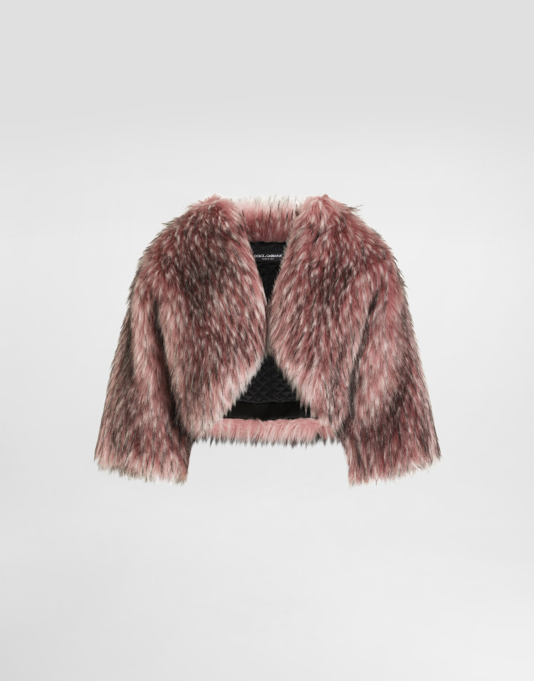 人造皮草短款夹克