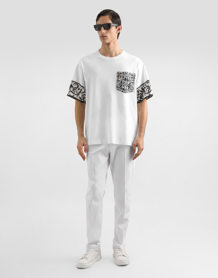 马约利卡印花短袖 T 恤