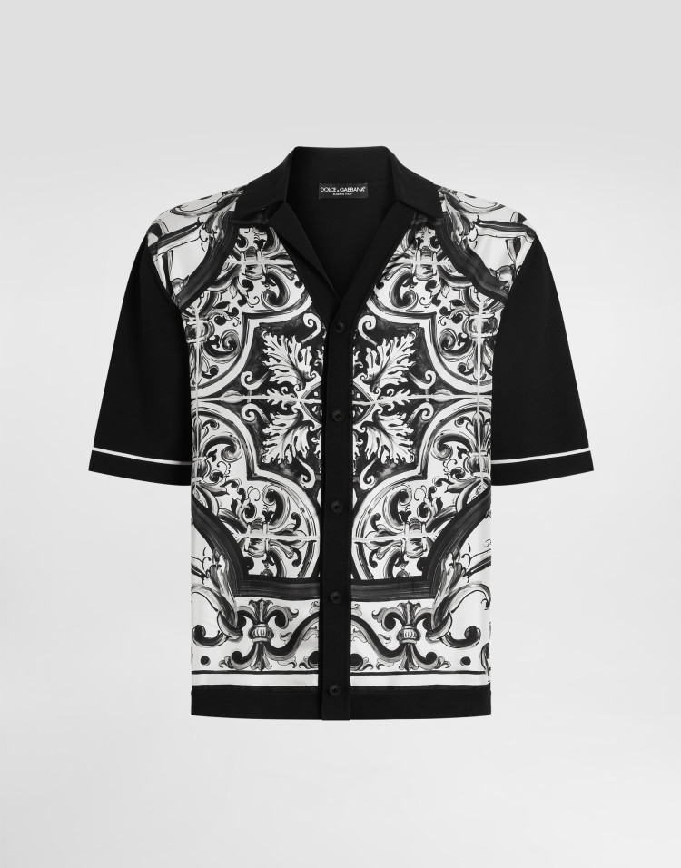 马约利卡印花廓形衬衫