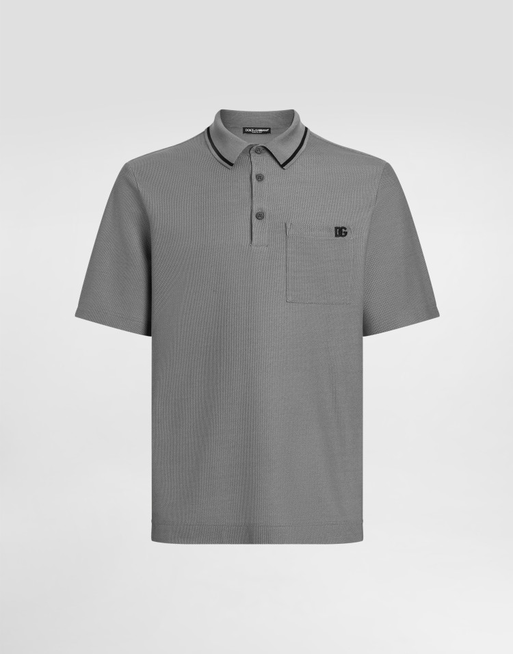 印花珠地 Polo 衫