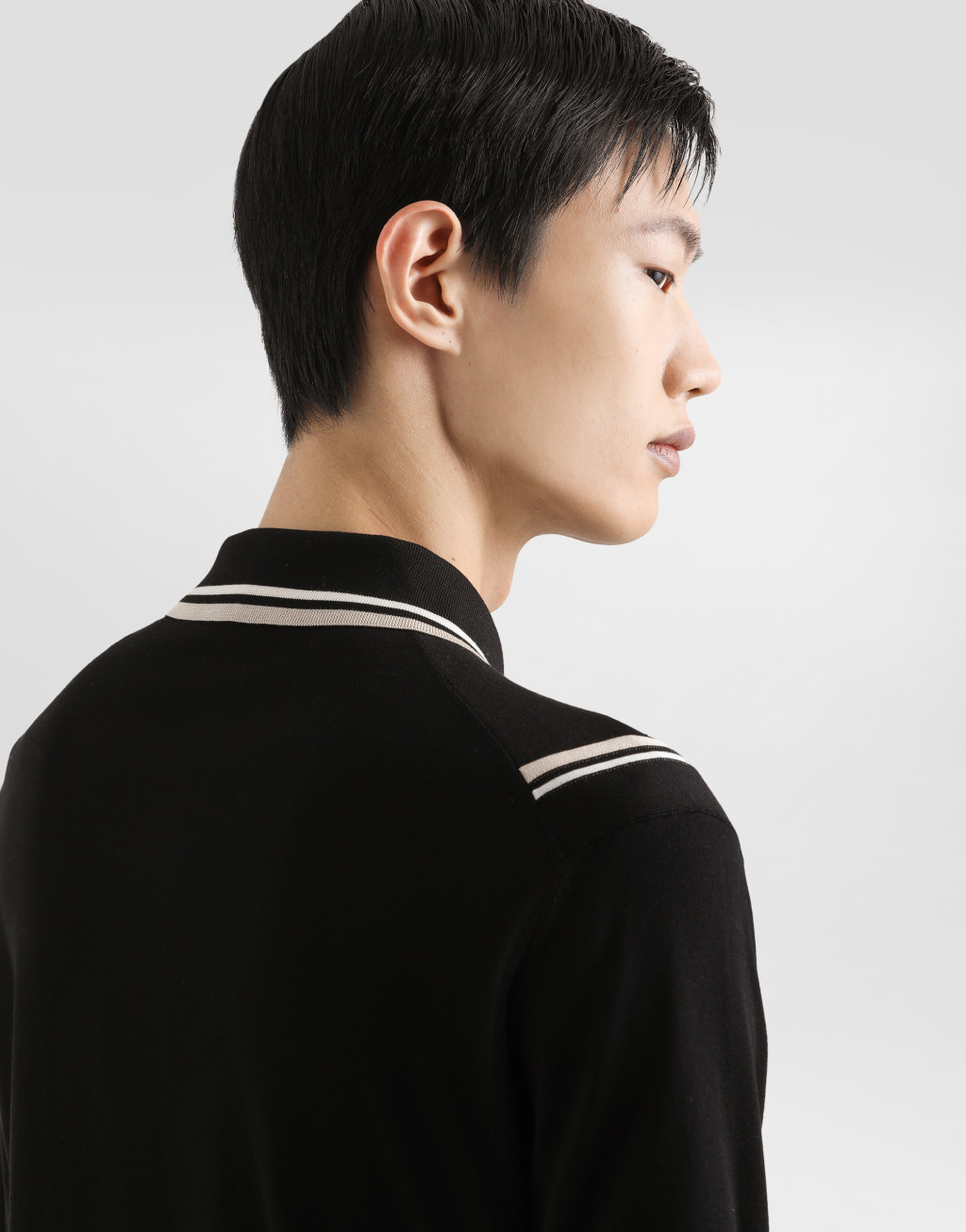 嵌花缎纹真丝 Polo 衫5