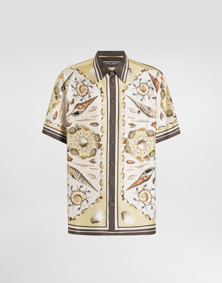 印花真丝斜纹 Hawaii 衬衫