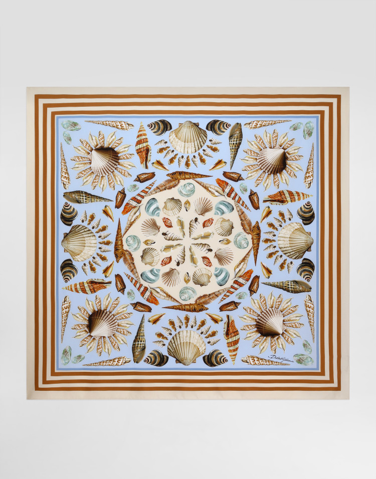 90x90 贝壳印花方巾
