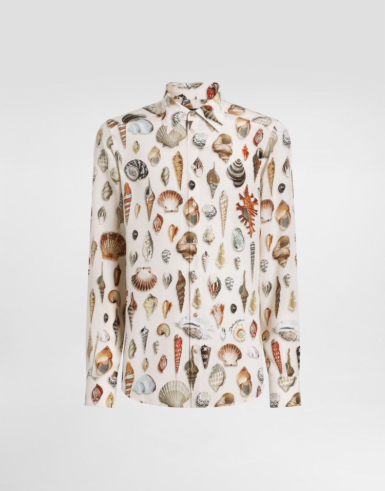 贝壳印花真丝 Martini 衬衫