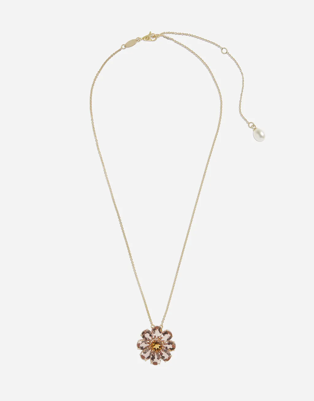 Spring 系列 摩根石花卉造型18K玫瑰金与黄金项链