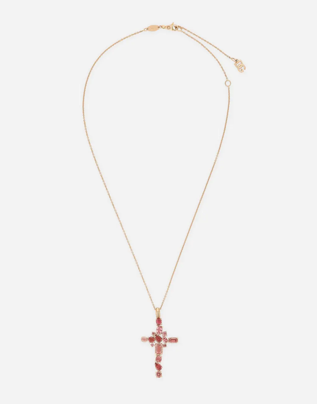 Rainbow Monocolore 系列 粉色碧玺18K红金项链