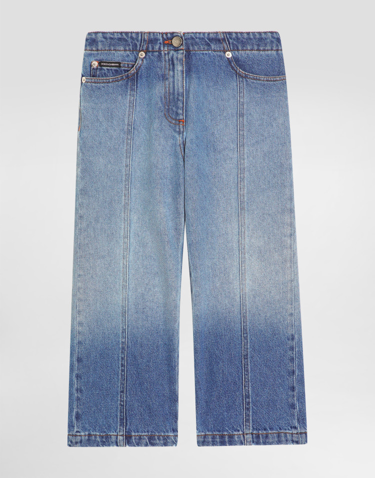 标牌丹宁五袋裤