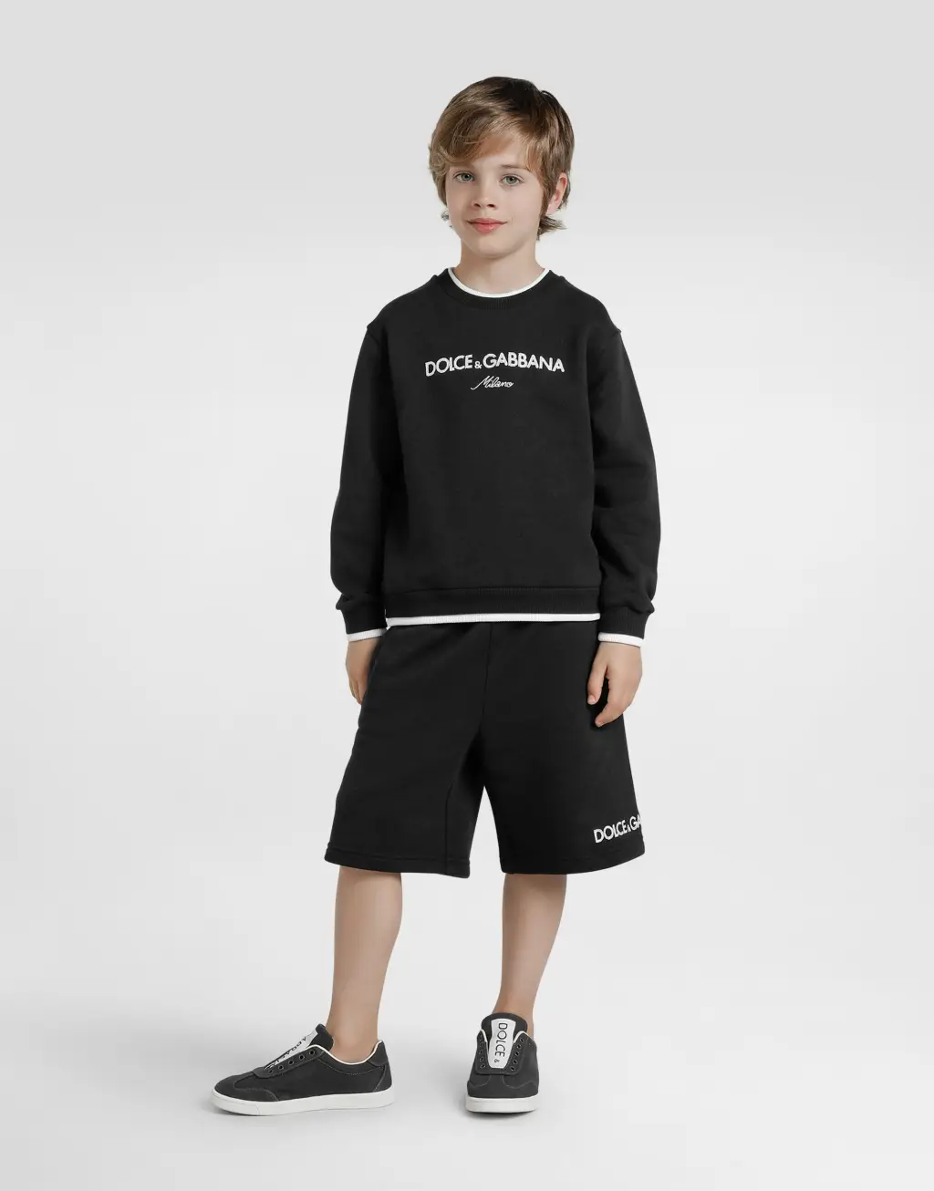 Dolce&Gabbana 刺绣抓绒圆领卫衣