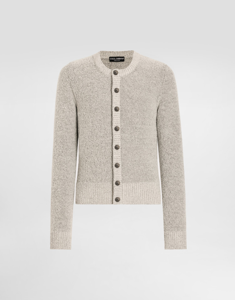 纽扣款羊绒与羊毛开衫