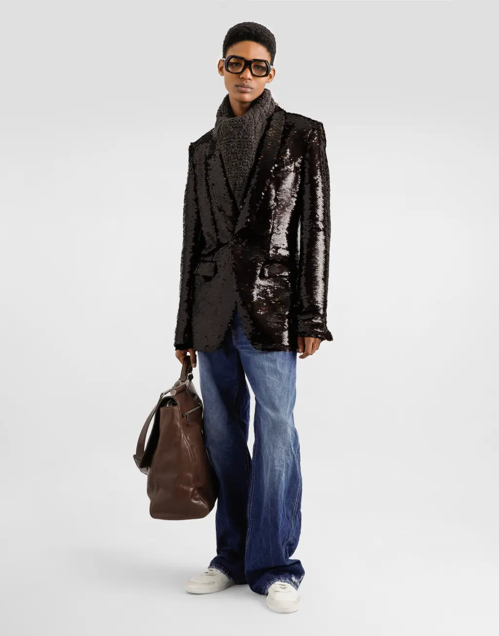 亮片单排扣夹克