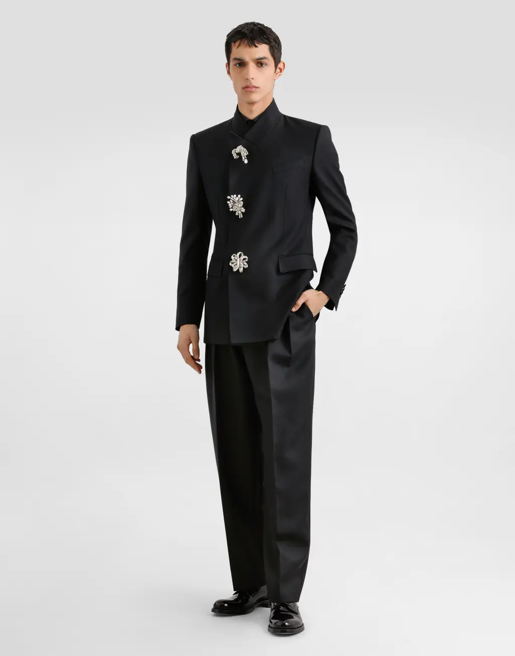 羊毛华达呢长裤