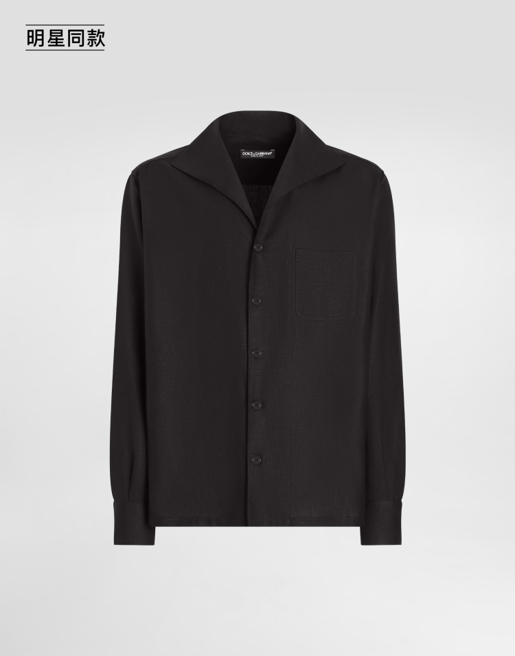 明星同款亚麻长袖衬衫