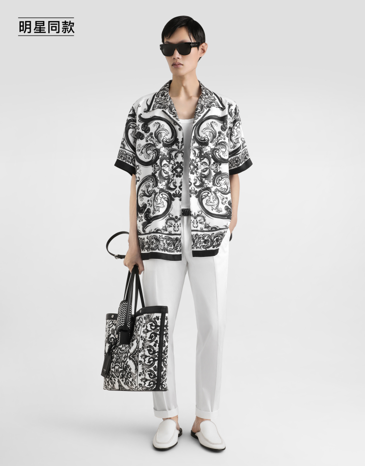 明星同款马约利卡印花真丝斜纹 Hawaii 衬衫