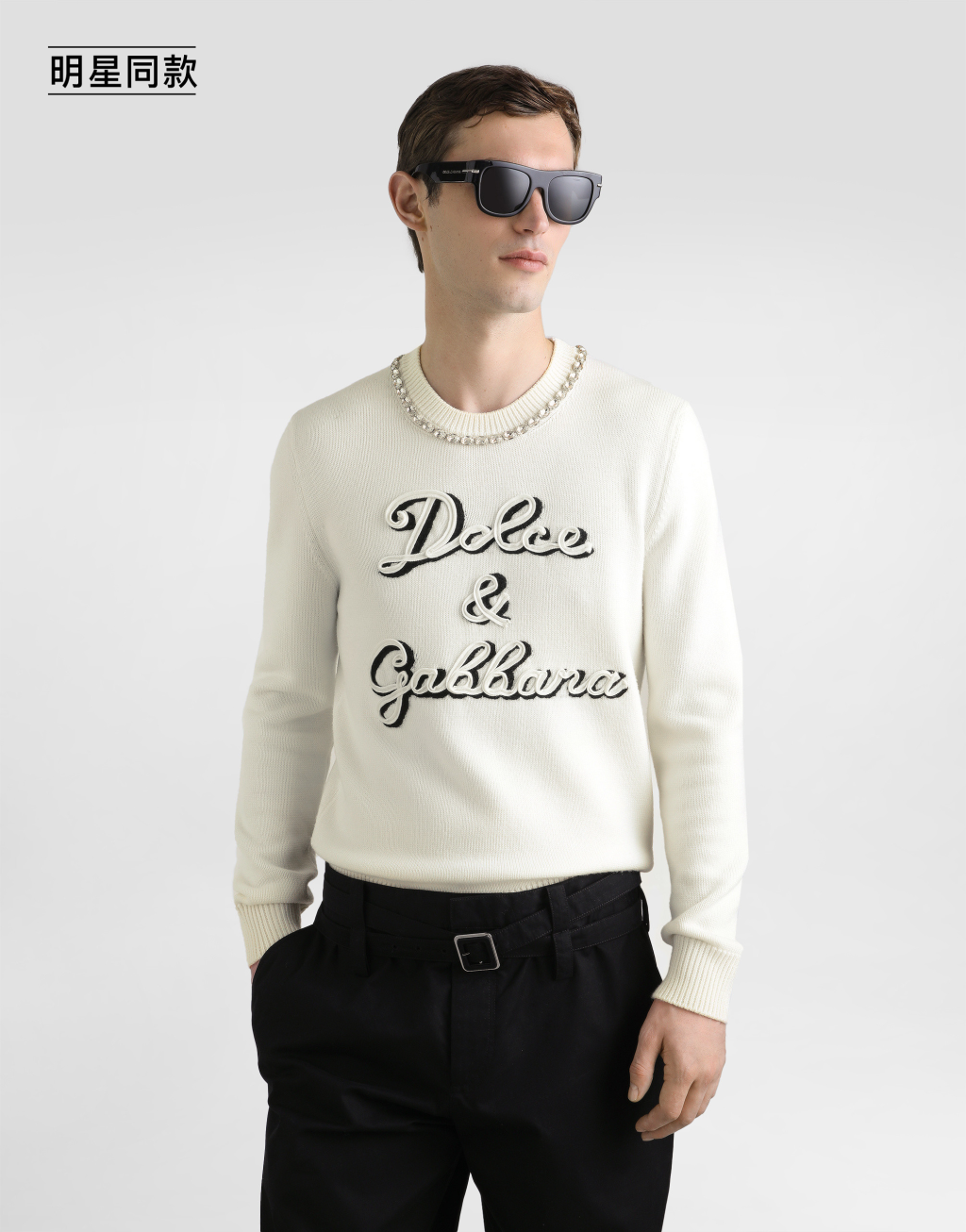 明星同款嵌花羊毛套衫3