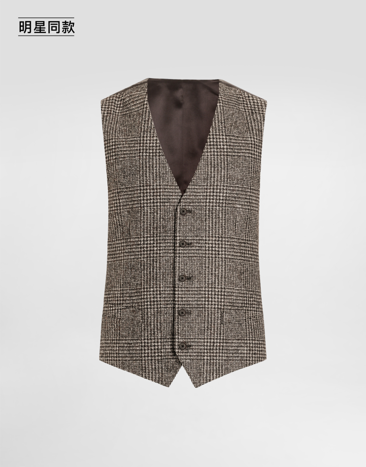 明星同款威尔士亲王格纹马甲