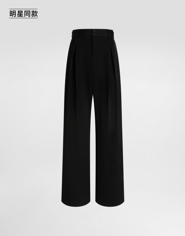 明星同款羊毛华达呢长裤