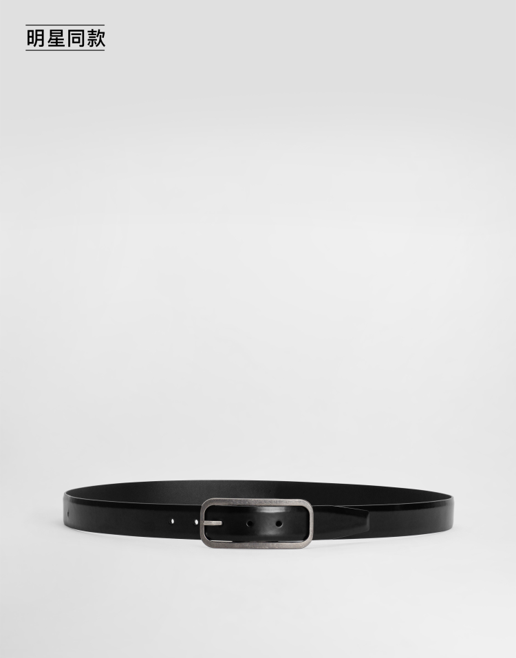明星同款磨面牛皮革腰带