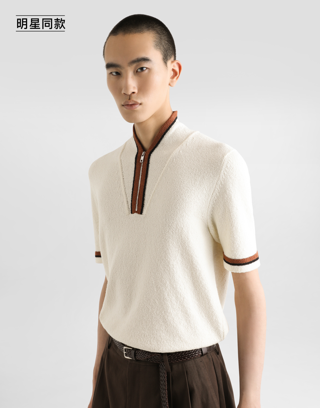 明星同款嵌花棉质短袖 Polo 衫4