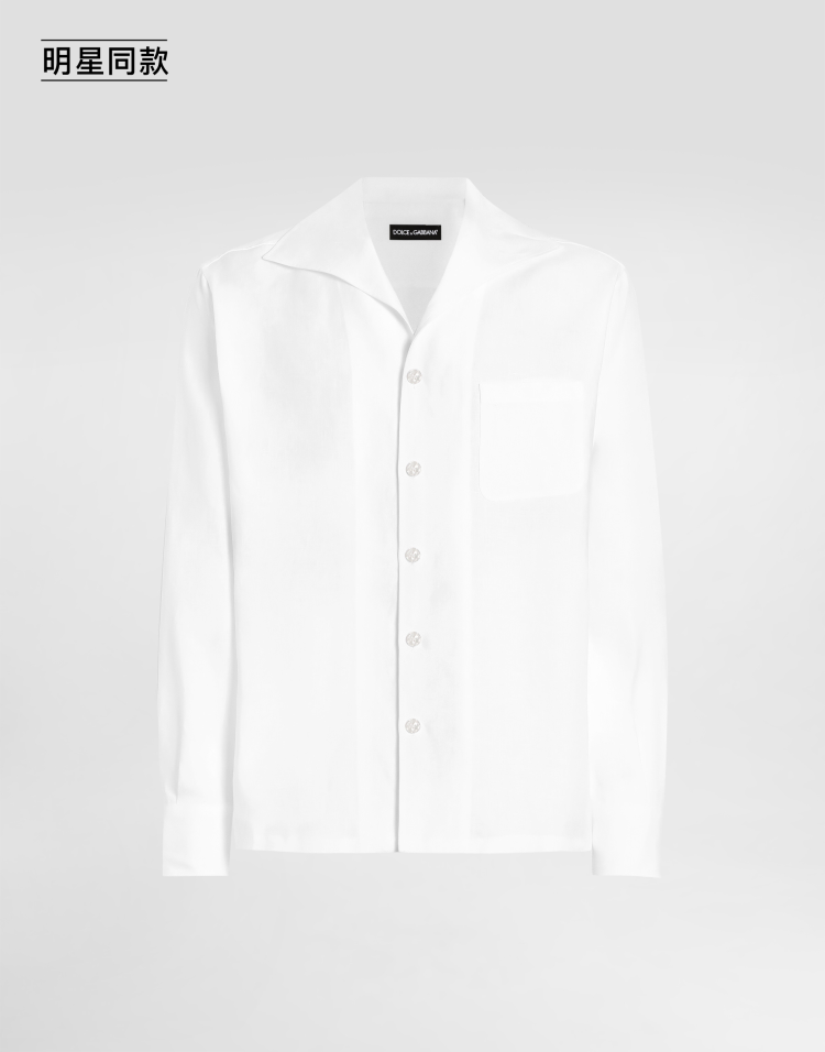 明星同款亚麻长袖衬衫
