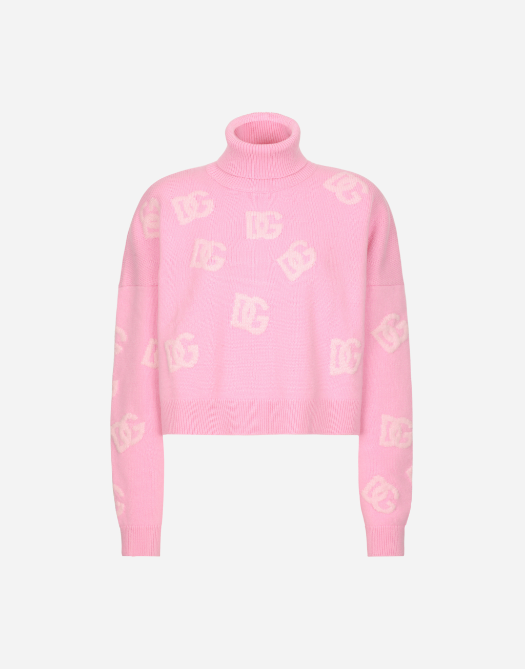 DG 徽标嵌花羊绒短款针织衫1