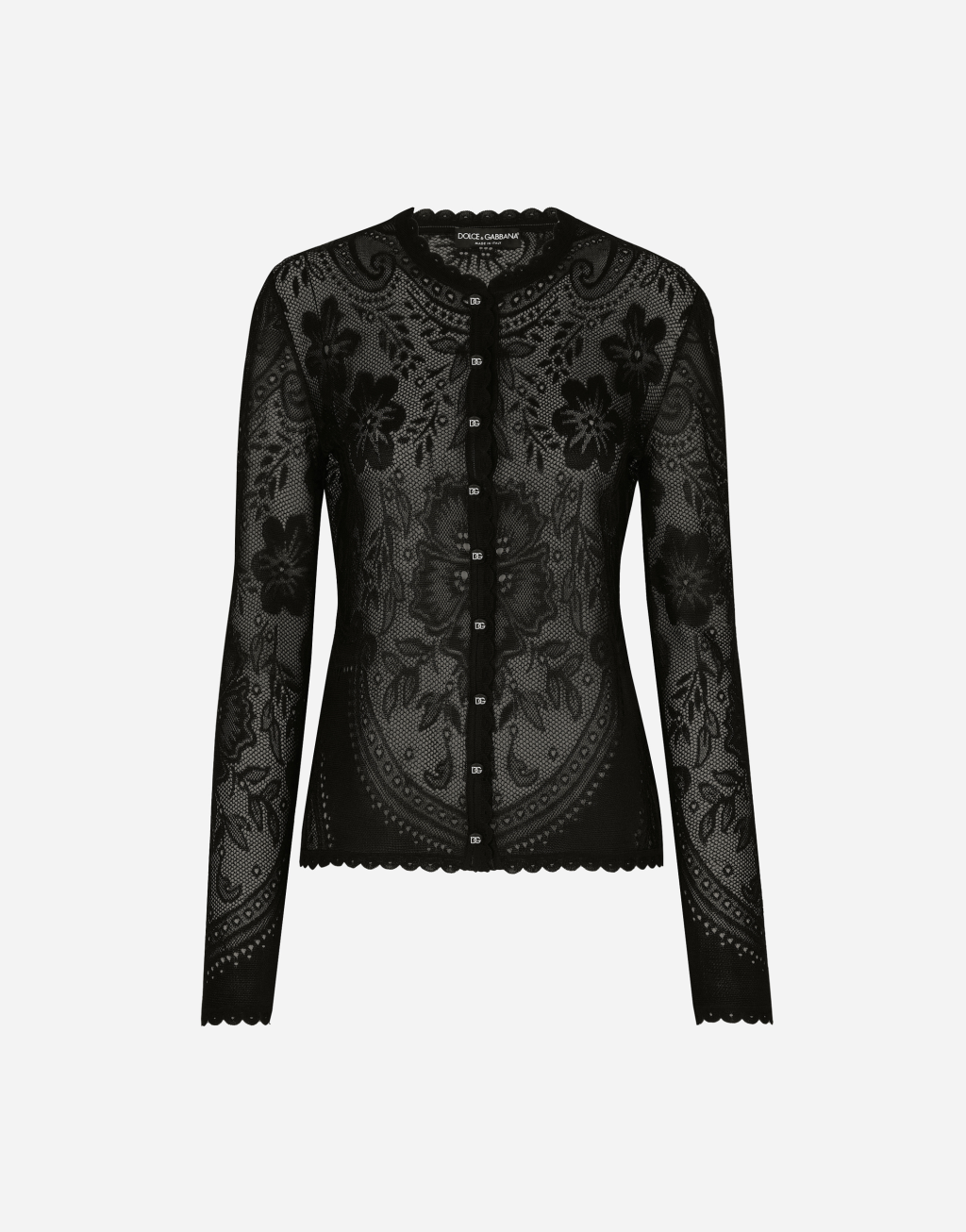 提花蕾丝针织开衫1