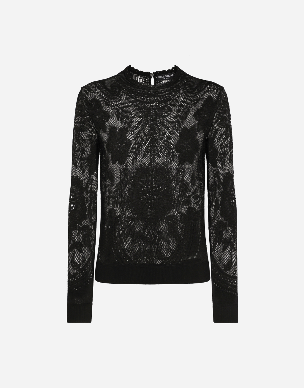 提花蕾丝针织圆领针织衫1