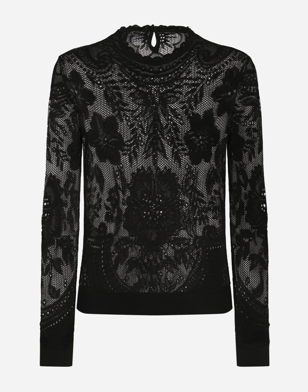 提花蕾丝针织圆领针织衫2