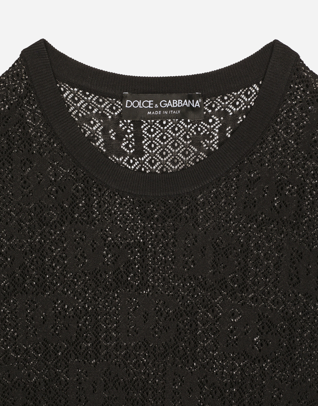 DG 徽标提花蕾丝针织粘胶上衣3