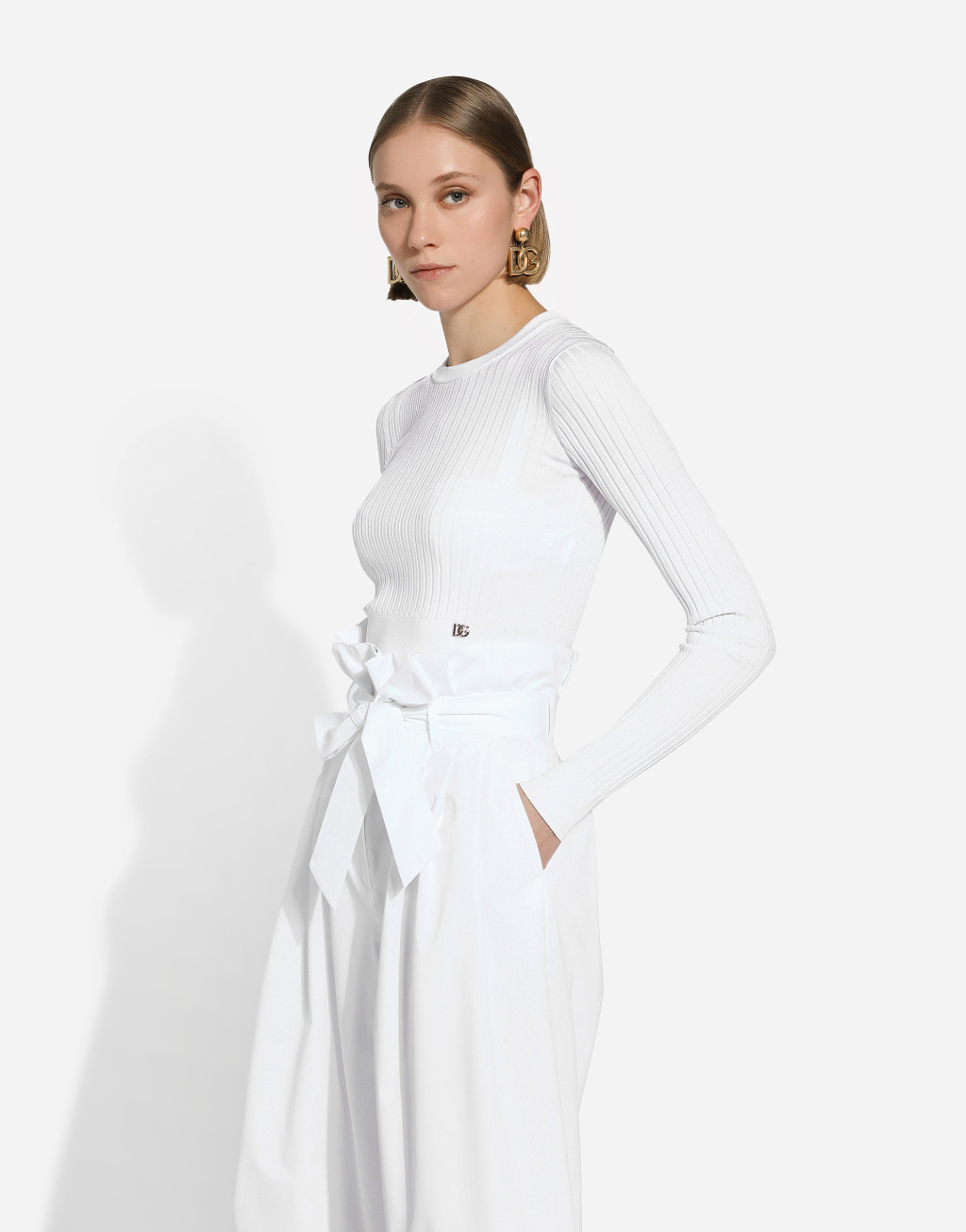 金属 DG 徽标别针粘胶细罗纹针织衫4