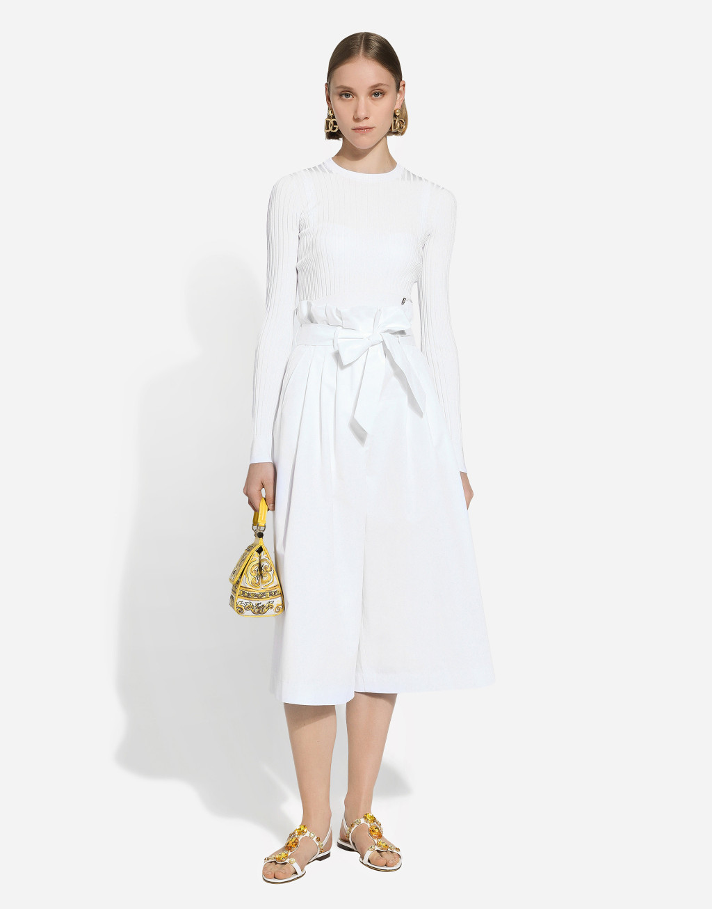 金属 DG 徽标别针粘胶细罗纹针织衫2