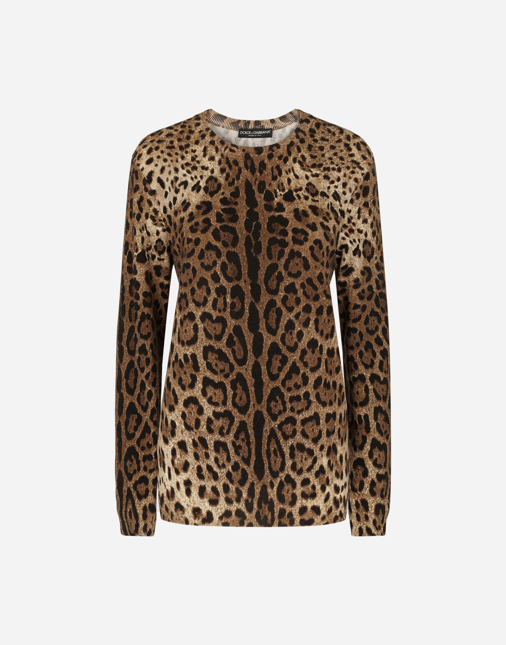 豹纹印花羊绒针织衫1