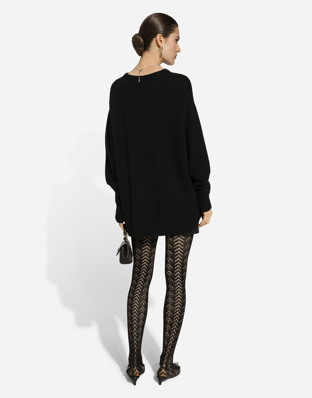 DG 徽标刺绣羊绒圆领针织衫3