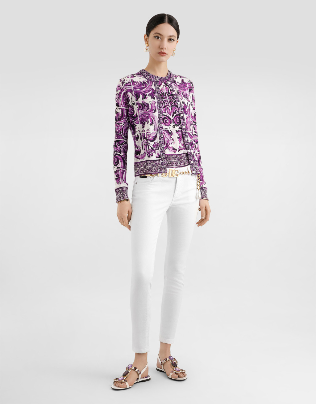 马约利卡印花真丝开衫2