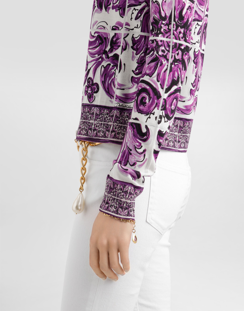 马约利卡印花真丝开衫4